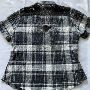Harley-Davidson women’s L black lace themed shirt